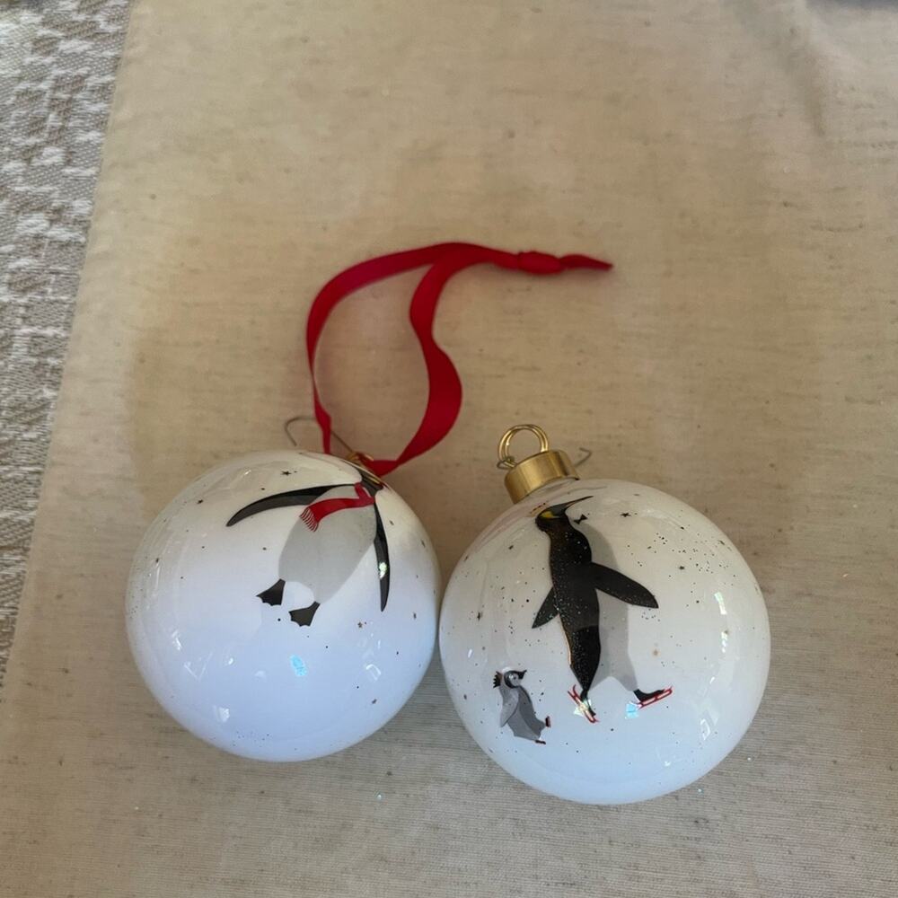 Sara Millar London PORTMEIRION Penguin glass holiday christmas ornaments-2